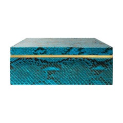 Flair Home Collection Large Turquoise Python Box