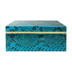 Flair Home Collection Small Turquoise Python Box