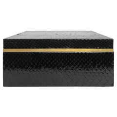 Flair Home Collection Square Black Python Box