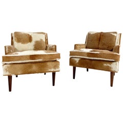 Flair Inc. Lounge Chair Restored in Brazilian Cowhide