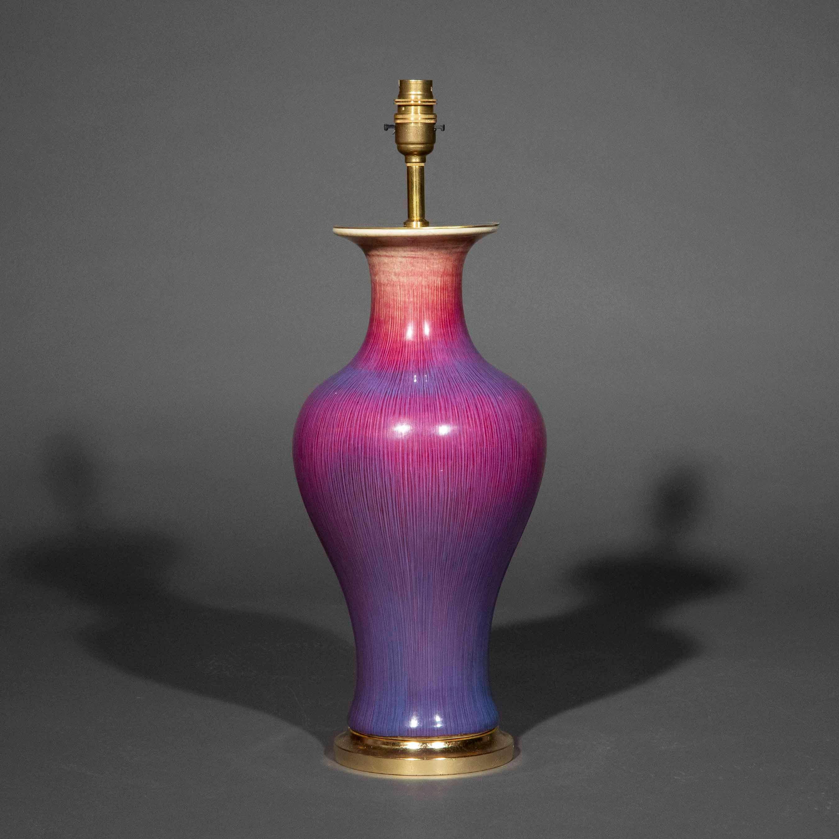 Chinese Flambé Table Lamp For Sale