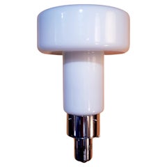 Lampada Flambeau in vetro di Murano opalino bianco, CIRCA 1970