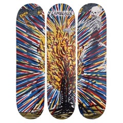 Flambeaux by Marcel Dzama and Raymond Pettibon Skateboard Deck Triptych