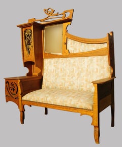 Flamboyantes Jugendstil-Sofa, Ecole de Nancy, Frankreich, 1910