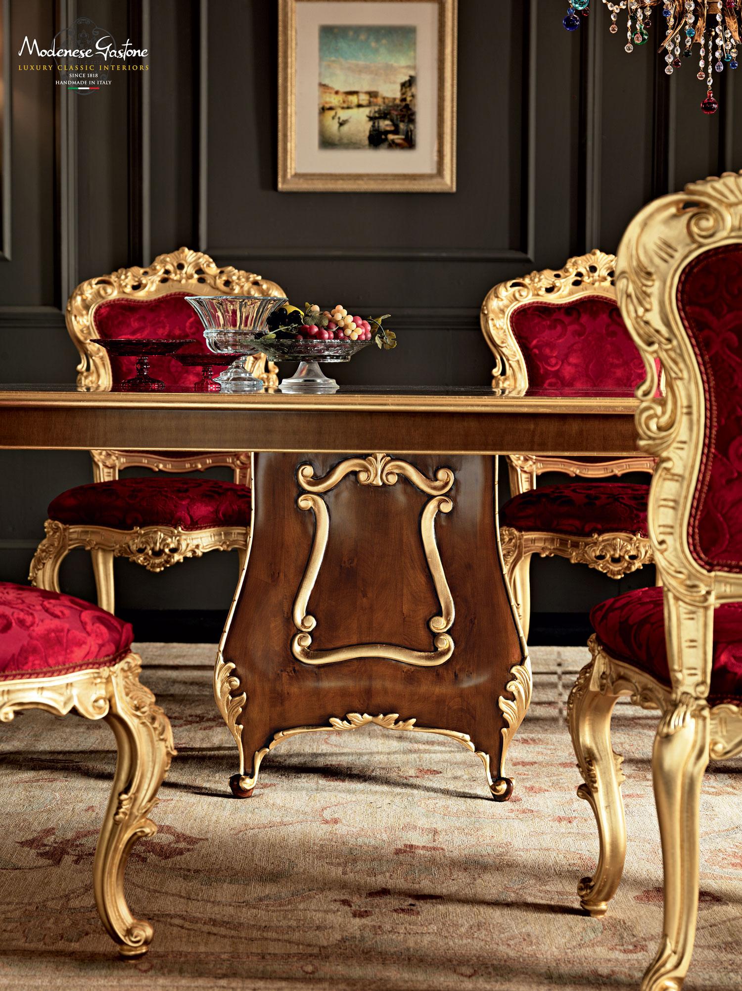Flamboyant Barocker Harfstuhl von Modenese Gastone Luxury Interiors (Stoff) im Angebot