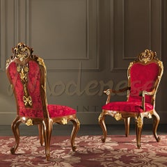 Chaise harpe baroque flamboyante avec accoudoirs par Modenese Luxury Interiors