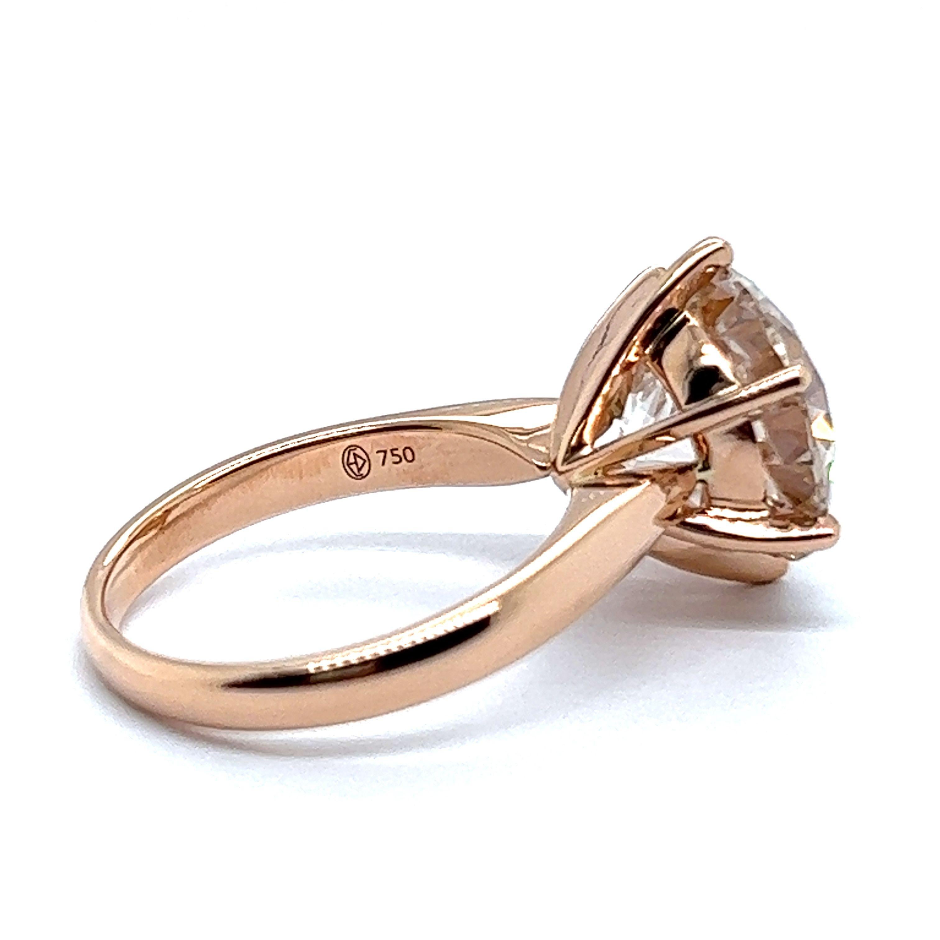 Women's or Men's Flamboyant Ring with GIA Certified 7.14ct Brilliant in Rose Gold For Sale