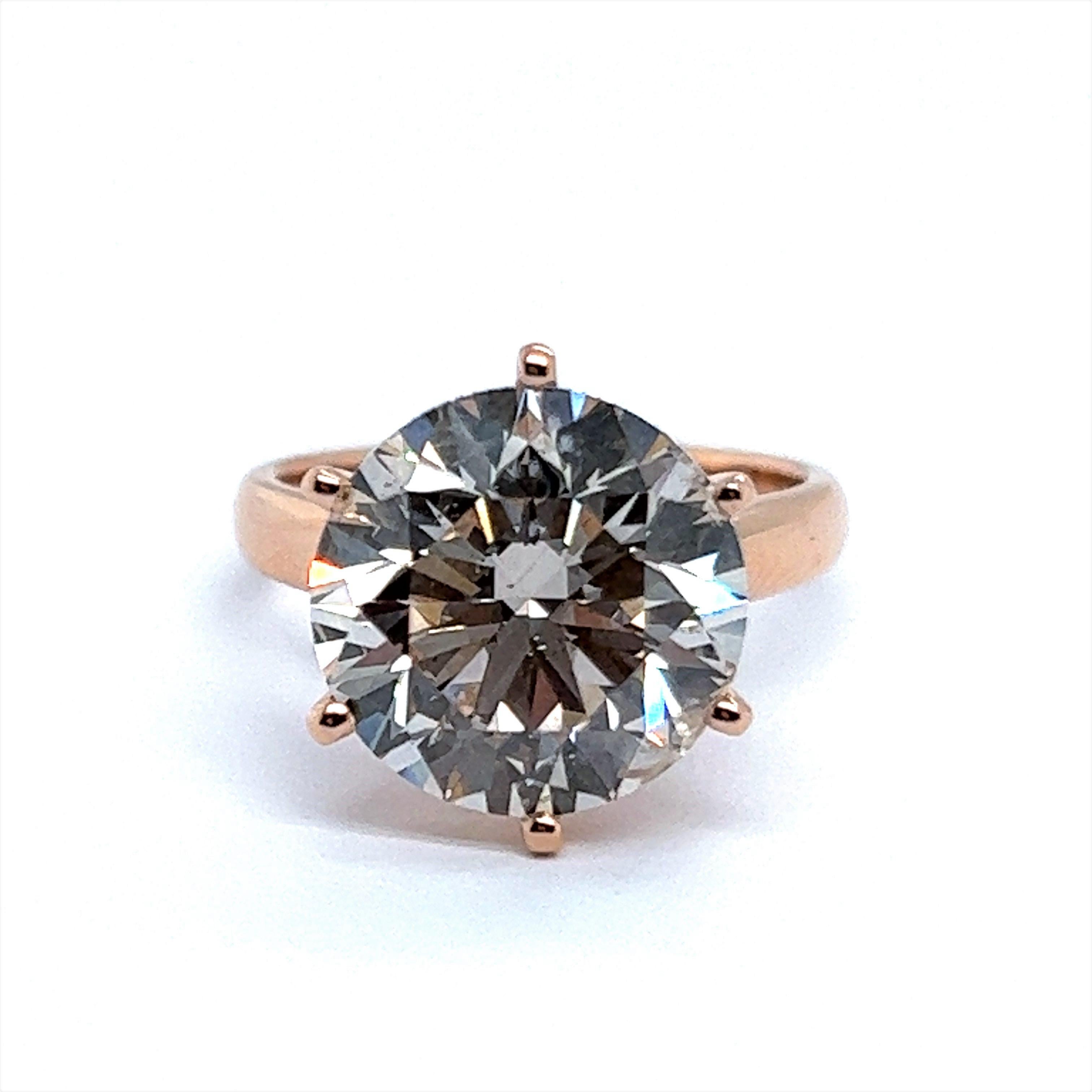 Flamboyant Ring with GIA Certified 7.14ct Brilliant in Rose Gold For Sale 2