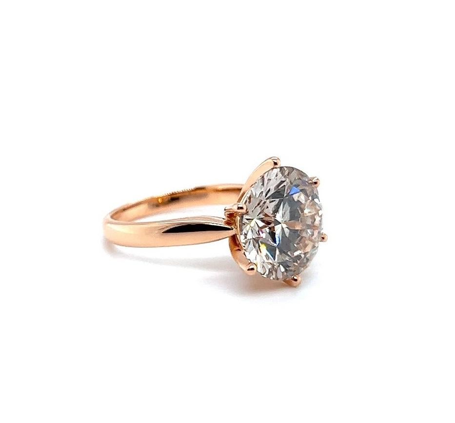 Flamboyant Ring with GIA Certified 7.14ct Brilliant in Rose Gold For Sale 3