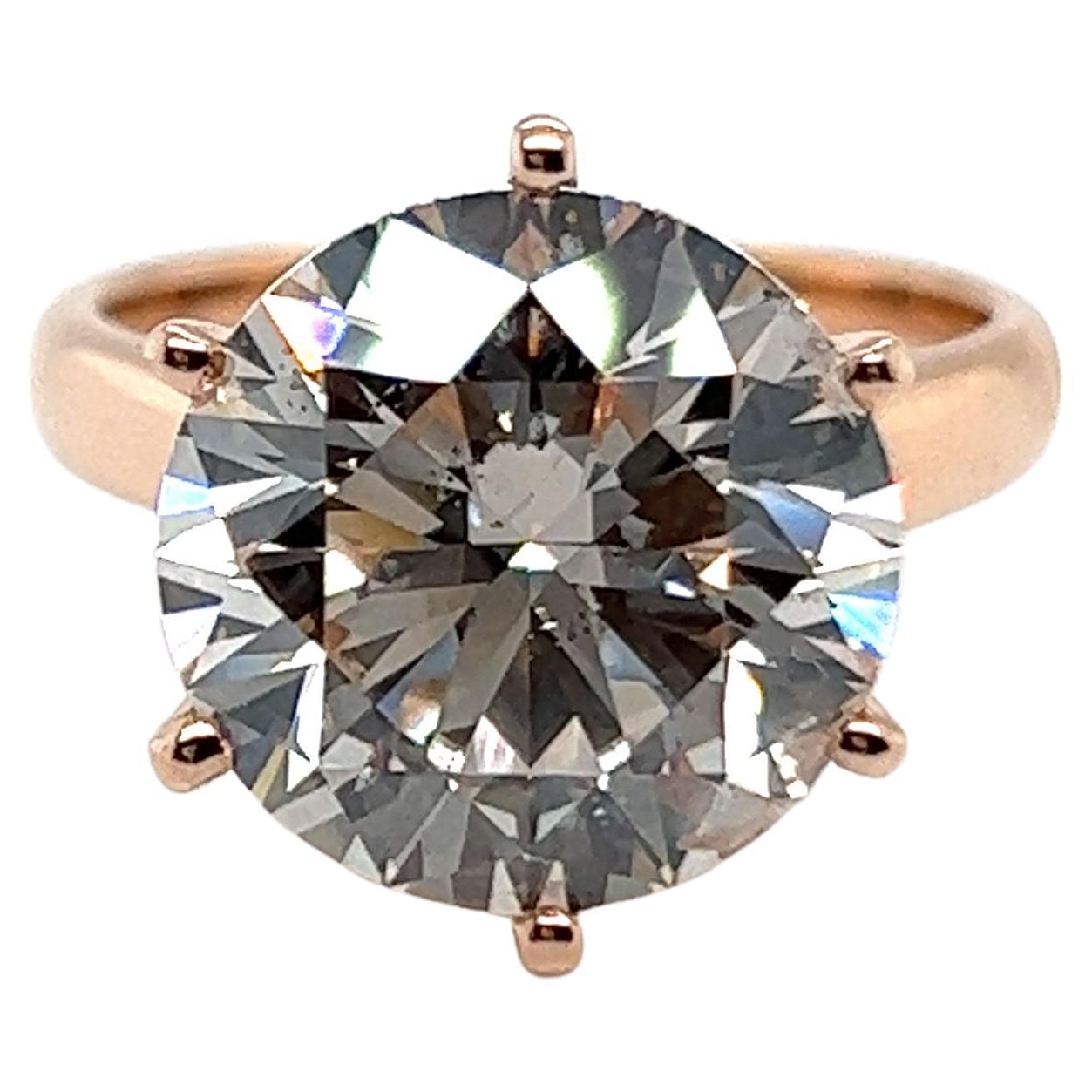 Flamboyant Ring with GIA Certified 7.14ct Brilliant in Rose Gold For Sale
