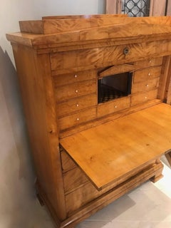 Flame Birch Biedermeier Secretaire