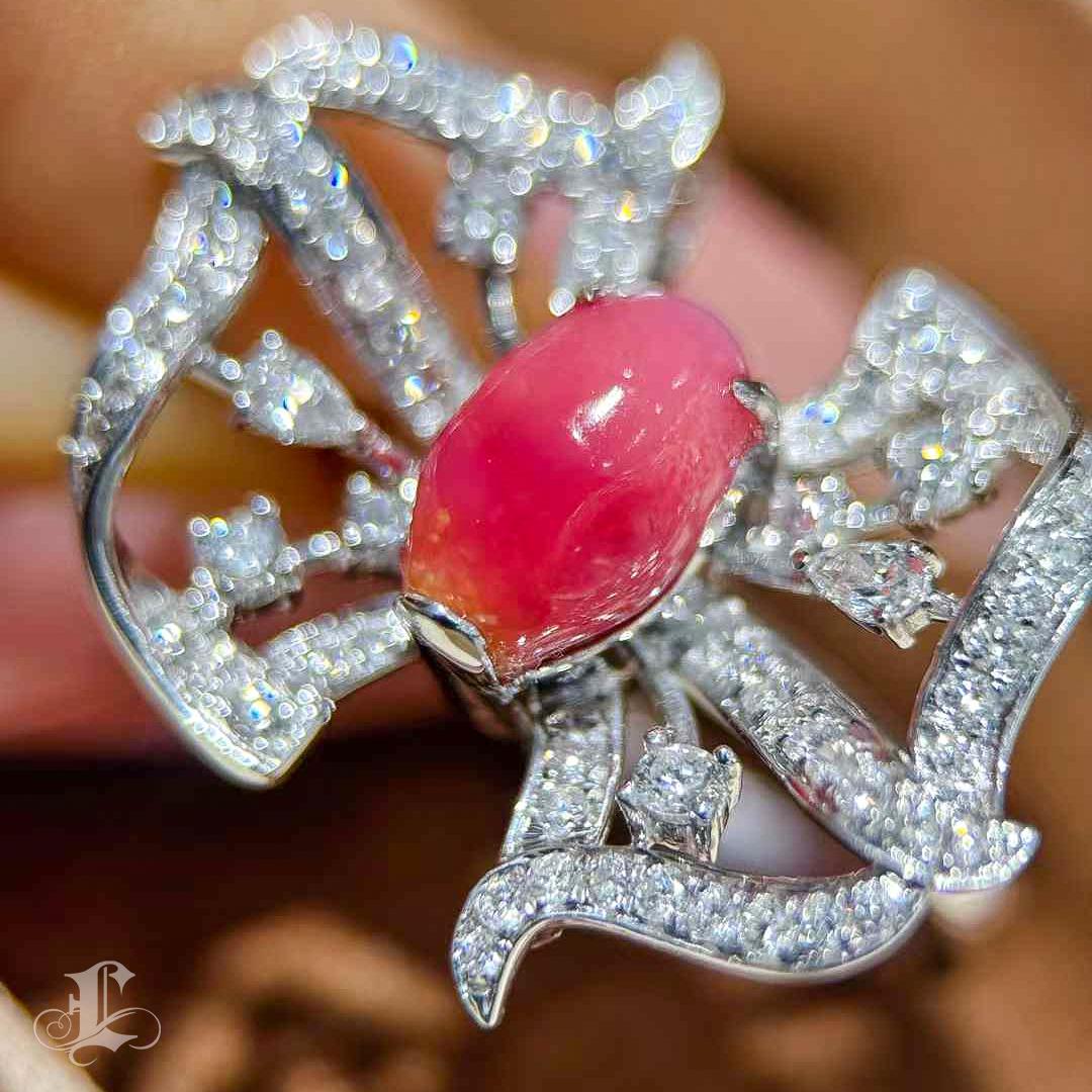 【Conchéa】Flame Bloom Convertible Conch Perlenring-Anhänger - 2.42ct im Angebot 3