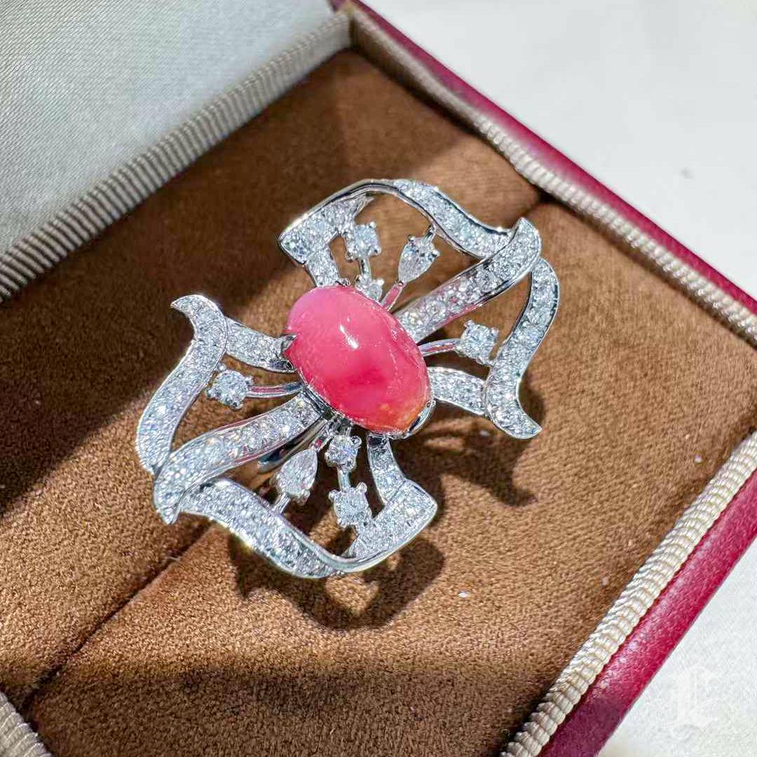 【Conchéa】Flame Bloom Convertible Conch Perlenring-Anhänger - 2.42ct im Angebot 5