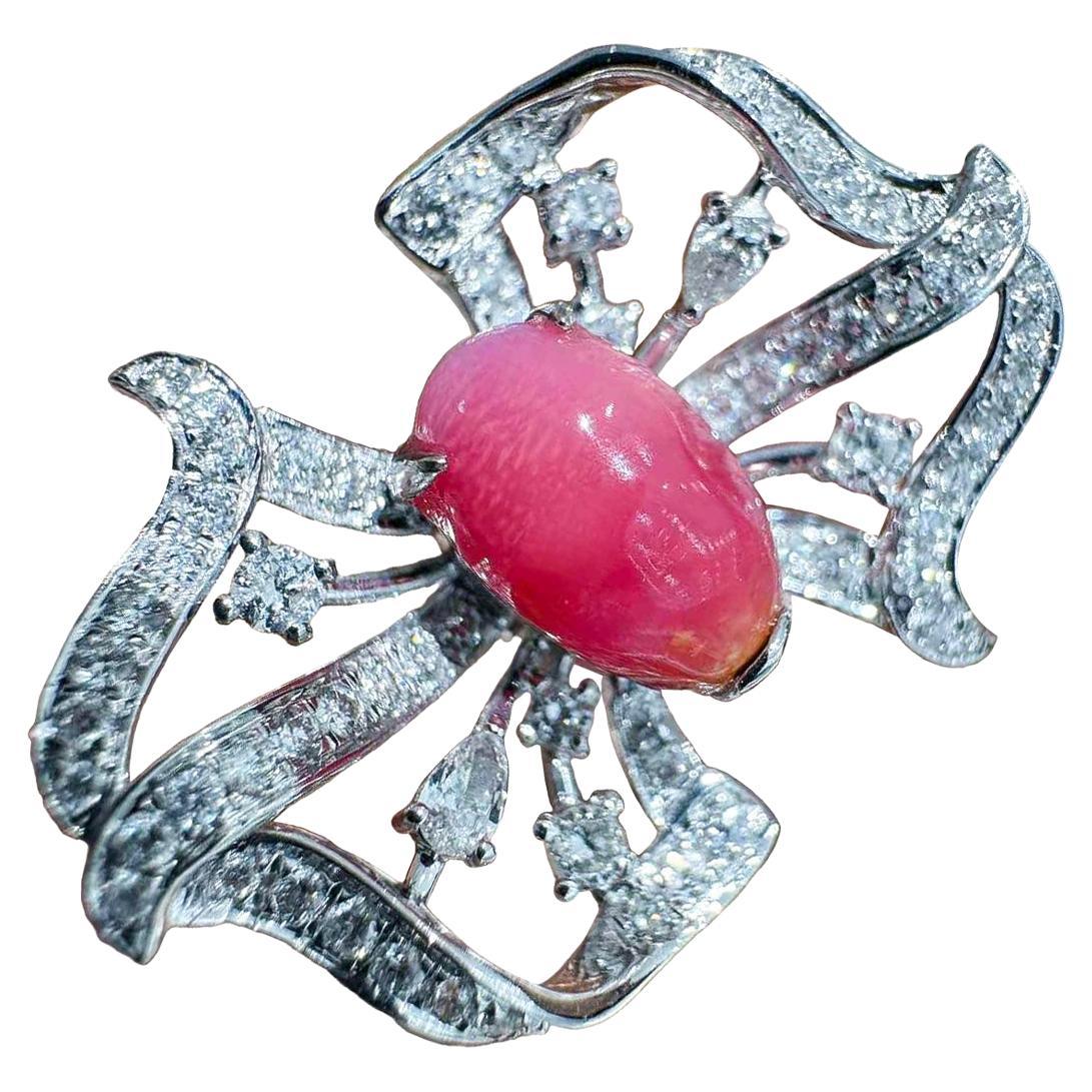 【Conchéa】Flame Bloom Convertible Conch Pearl Ring-Pendant — 2.42ct