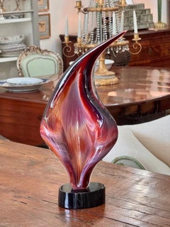 "Flame" by Dino Rosin (Italian b. 1949) Murano Art Glass Sculpture