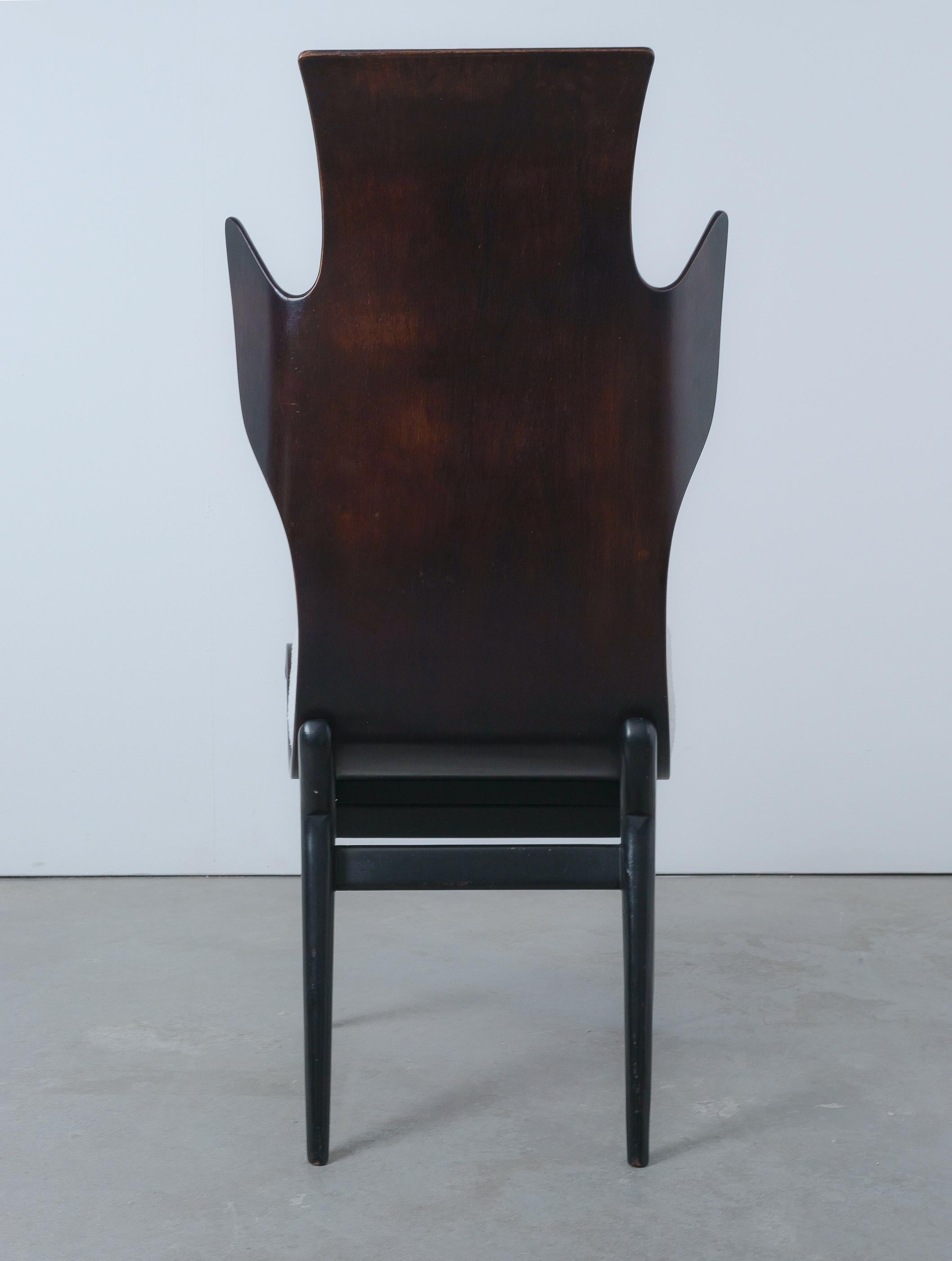 Bouclé Flame Chair Sedia in legno di palissandro bianco bouclé di Dante LaTorre, Italia, 1960 in vendita