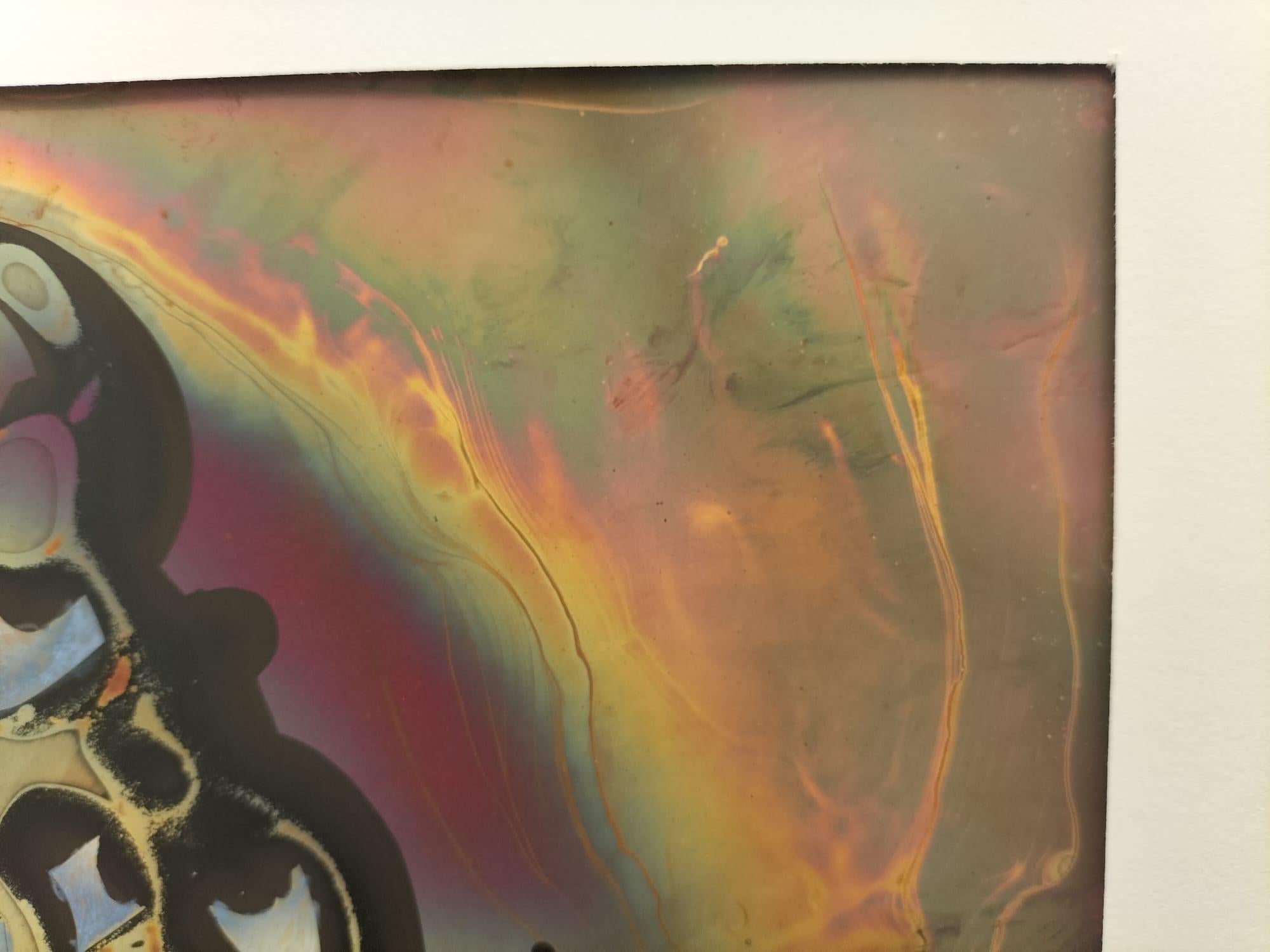 Flammenfarbenes Kupfergemälde von Arthur UNGER. Unterschrieben. (Gemalt) im Angebot