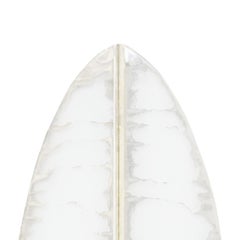 “Flame” contemporary small wall sconce White Silvered art Glass, brass