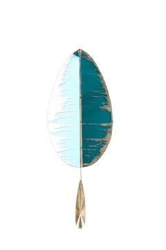 Flame Wall Sconce Lamp by Sabrina Landini, Blue Silvered Glass, Handmade Italy