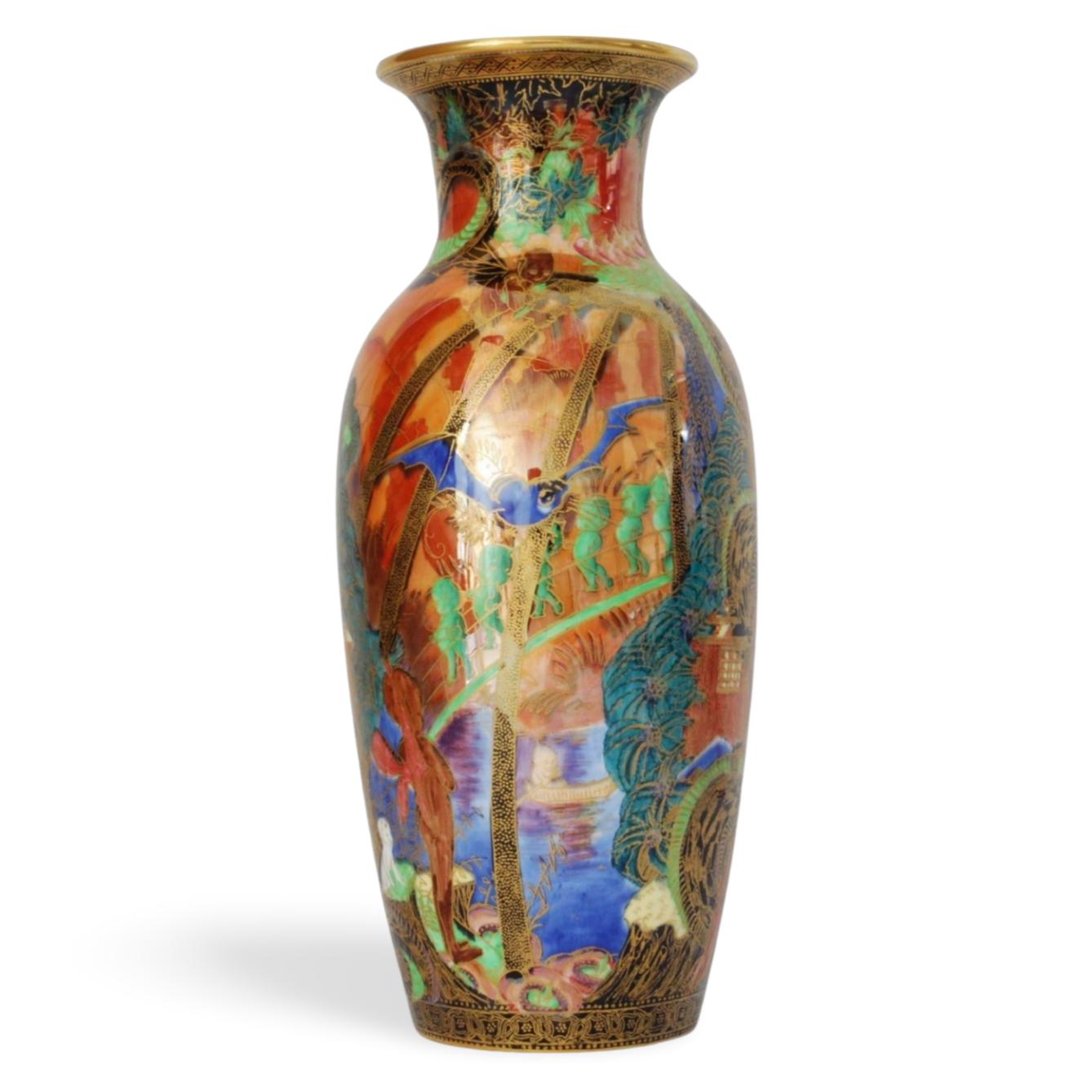 Art Déco Vaso a lustro Flame Fairyland: Serpente d'albero in vendita