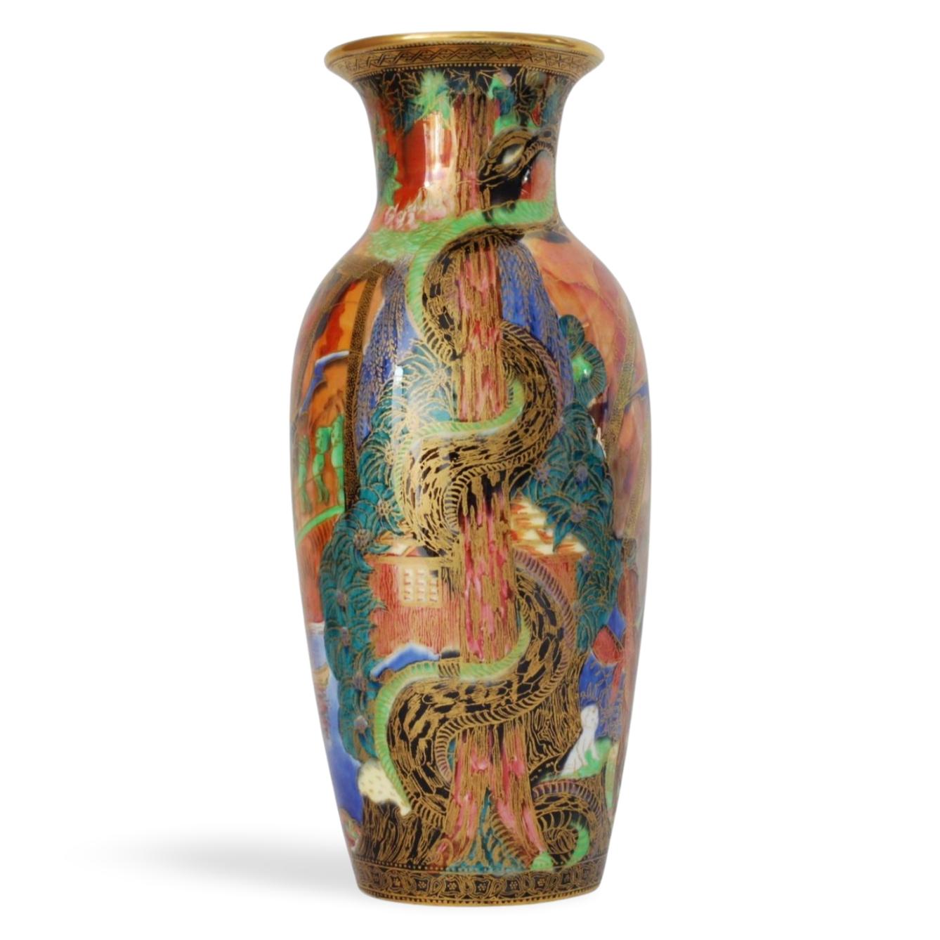 Inglese Vaso a lustro Flame Fairyland: Serpente d'albero in vendita