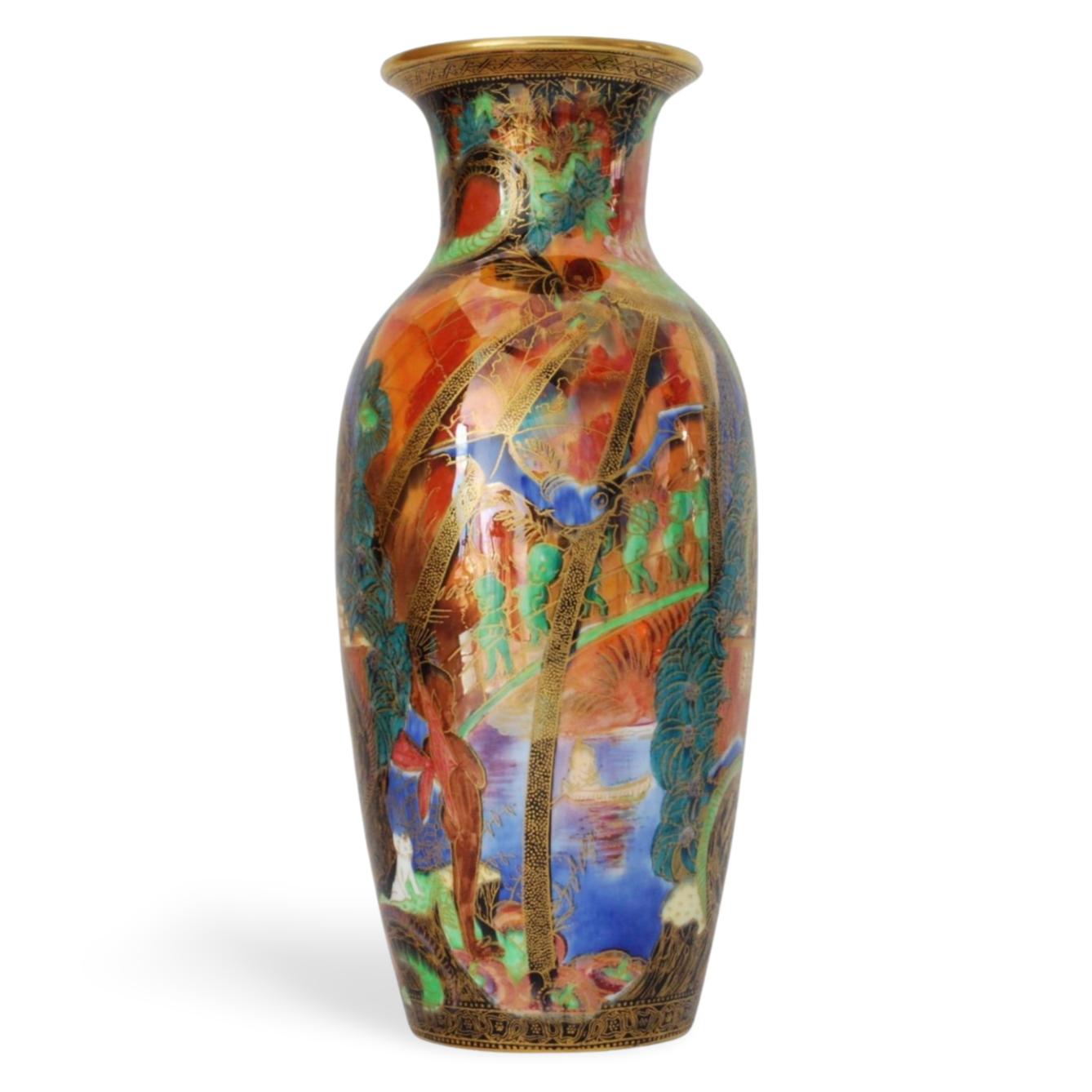 Smaltato Vaso a lustro Flame Fairyland: Serpente d'albero in vendita
