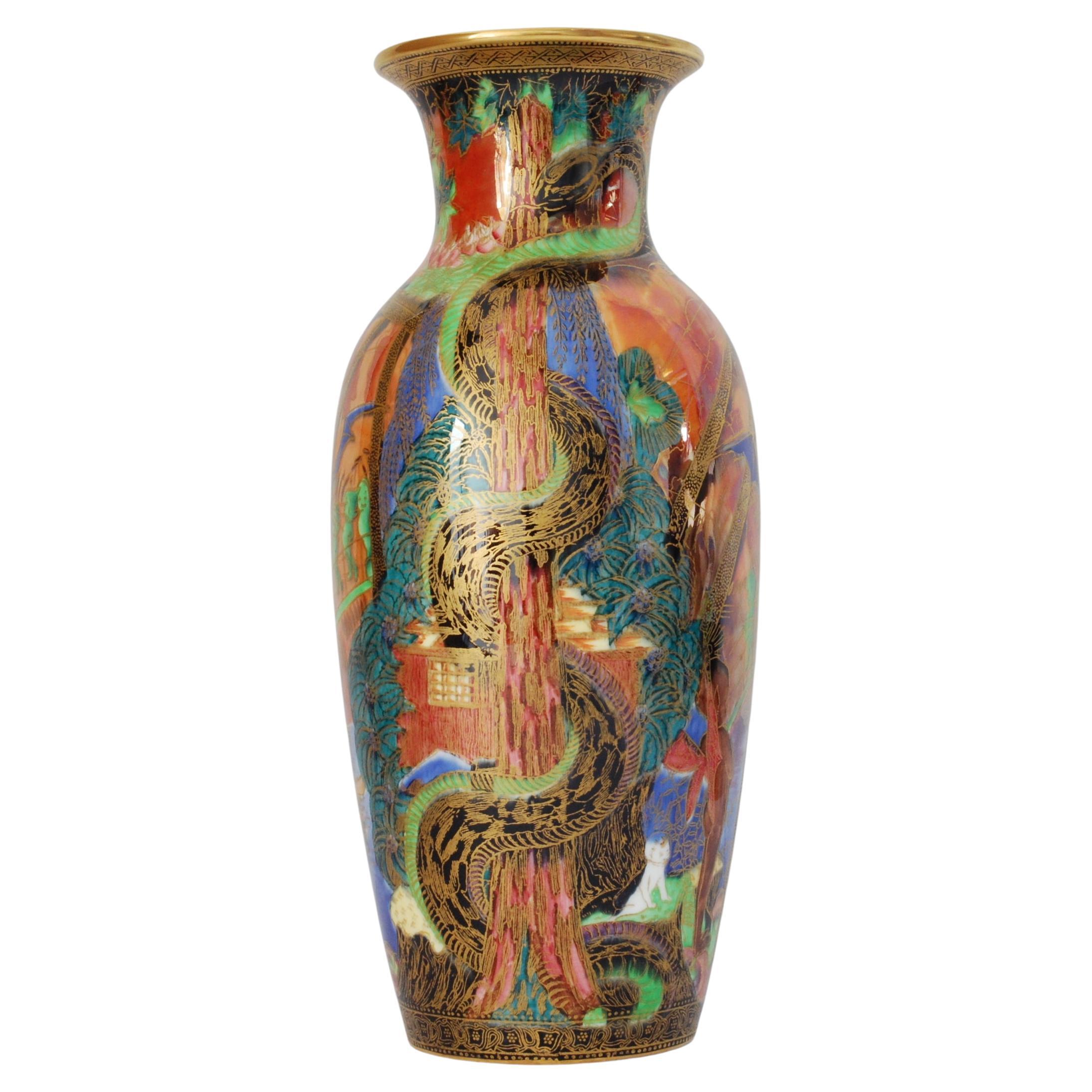 Flammefarbene Fairyland-Lüster-Vase: Baumschlange