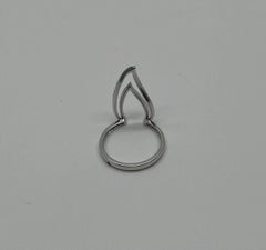 Flame Fire Geometric Triangle Cut White Diamond 14 Karat White Gold Ring