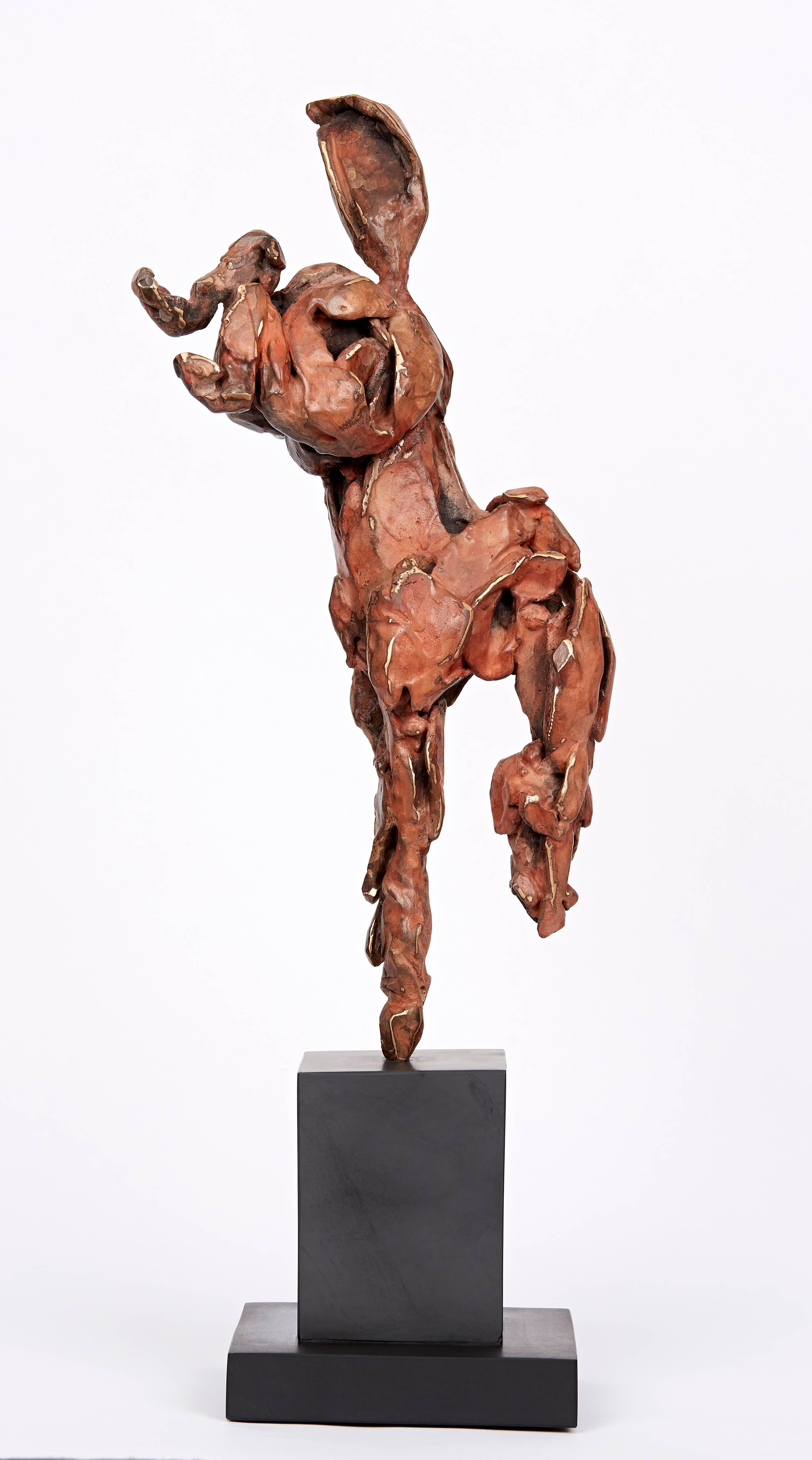 Bronze horse by Sam Keil on slate base. Wax carved in Florence. Cold cast in Italy.