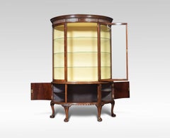 Flame Mahogany Bow Fronted Display Cabinet