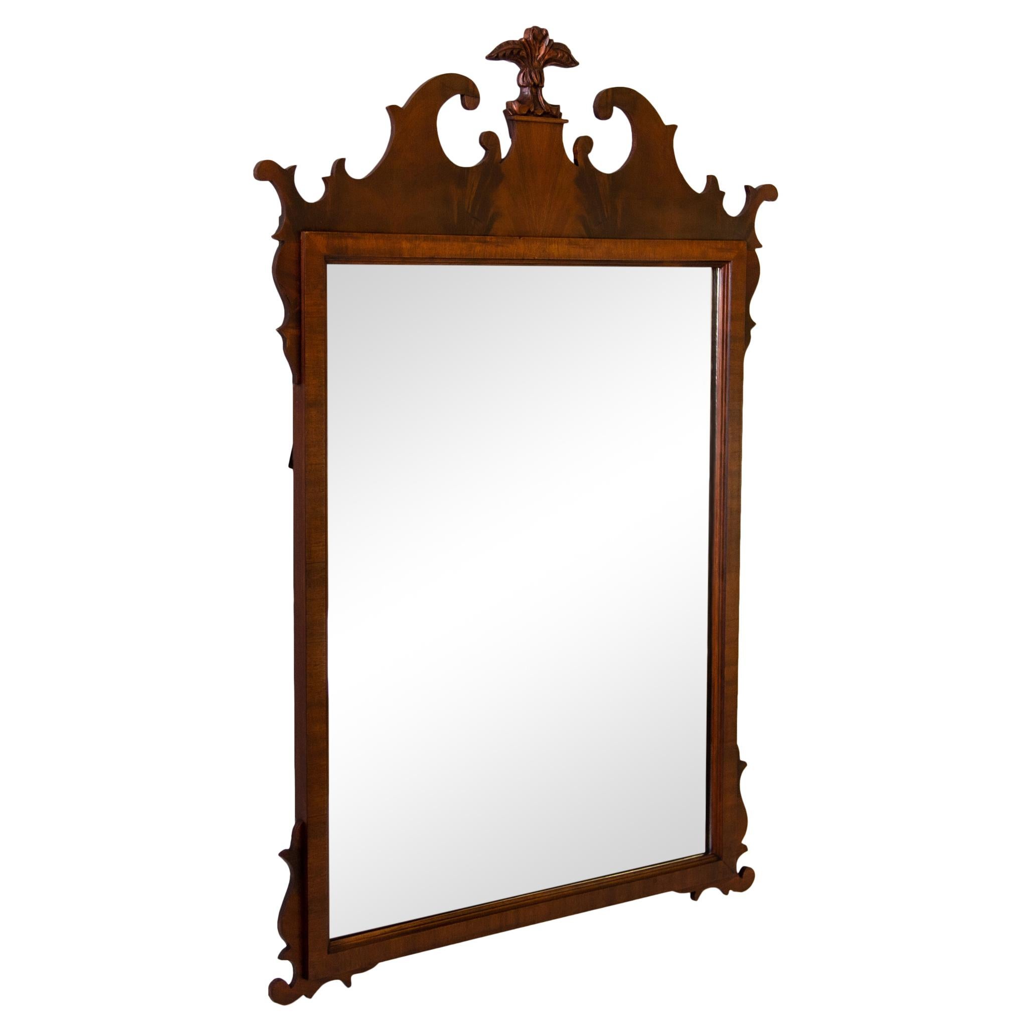 Flame Mahogany Chippendale Prince of Wales Mirror 1