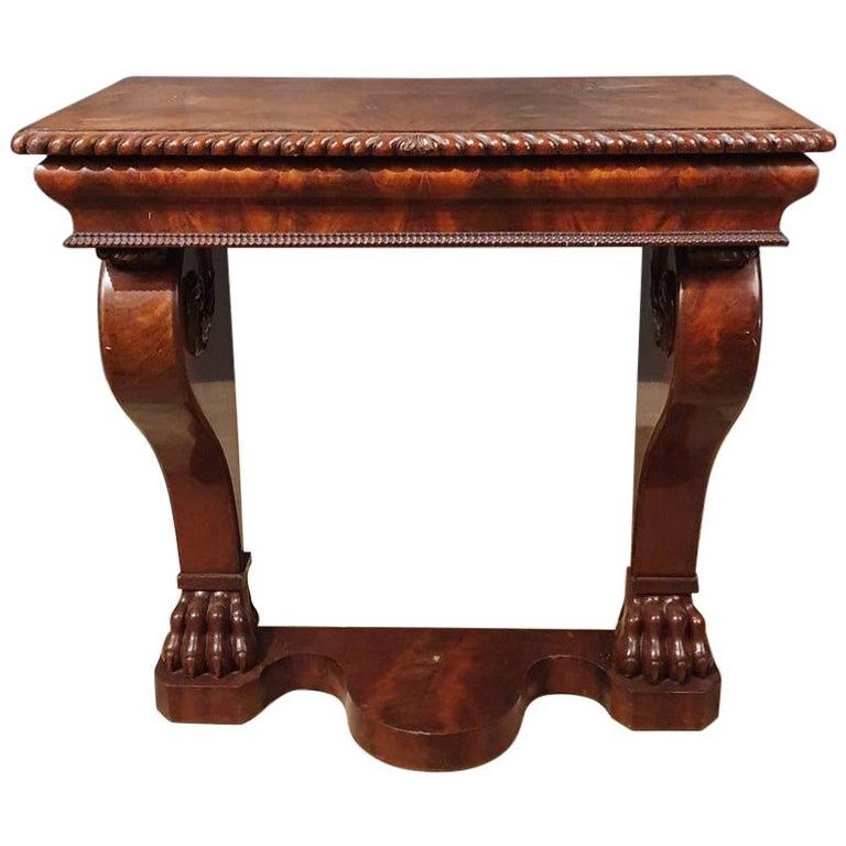Flame Mahogany Console Table For, 84 Inch Wide Console Table Dimensions