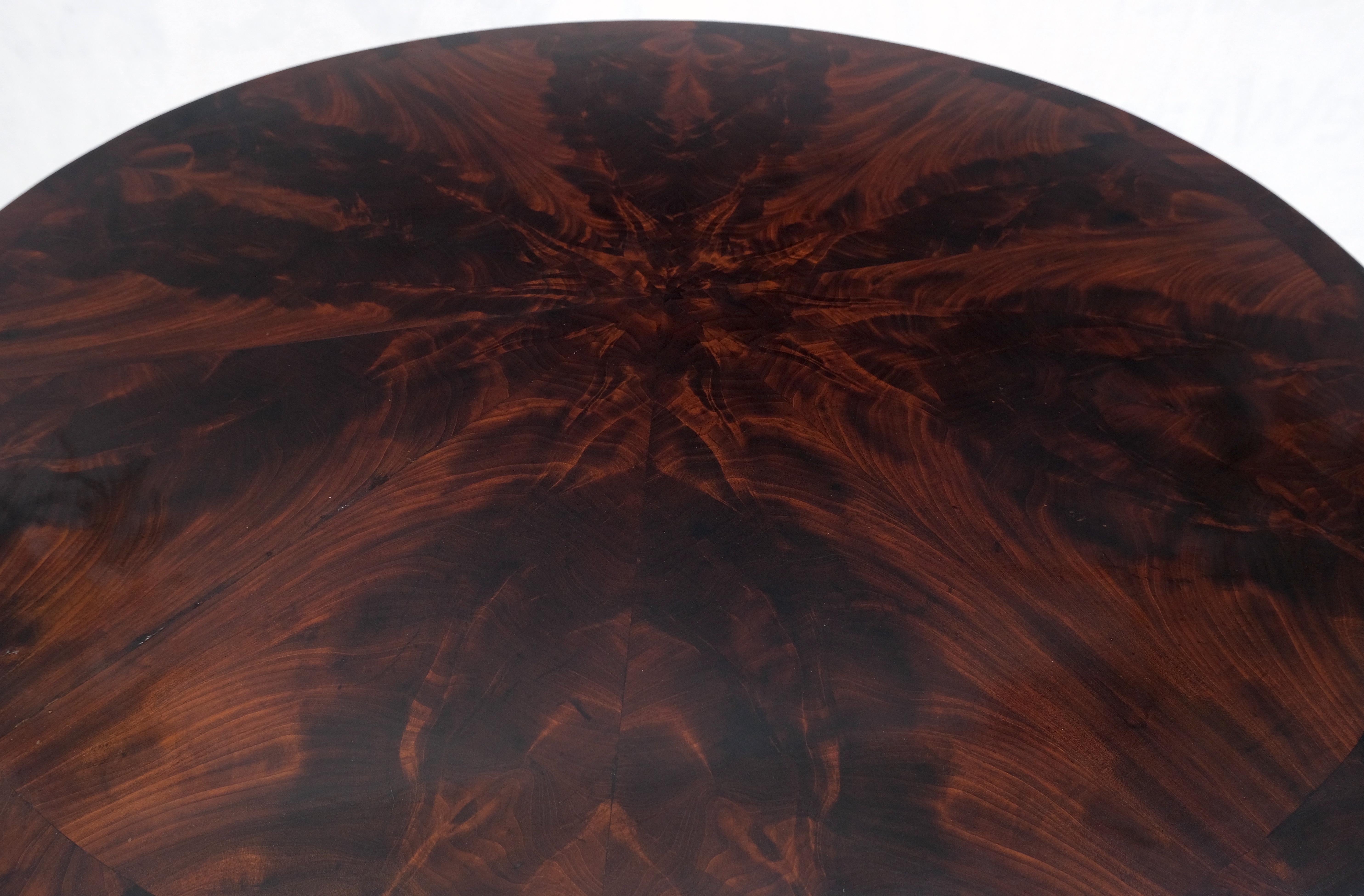 Flame Mahogany Fine Carved 19th Century Lion Feet Round Center Table Mint! 1