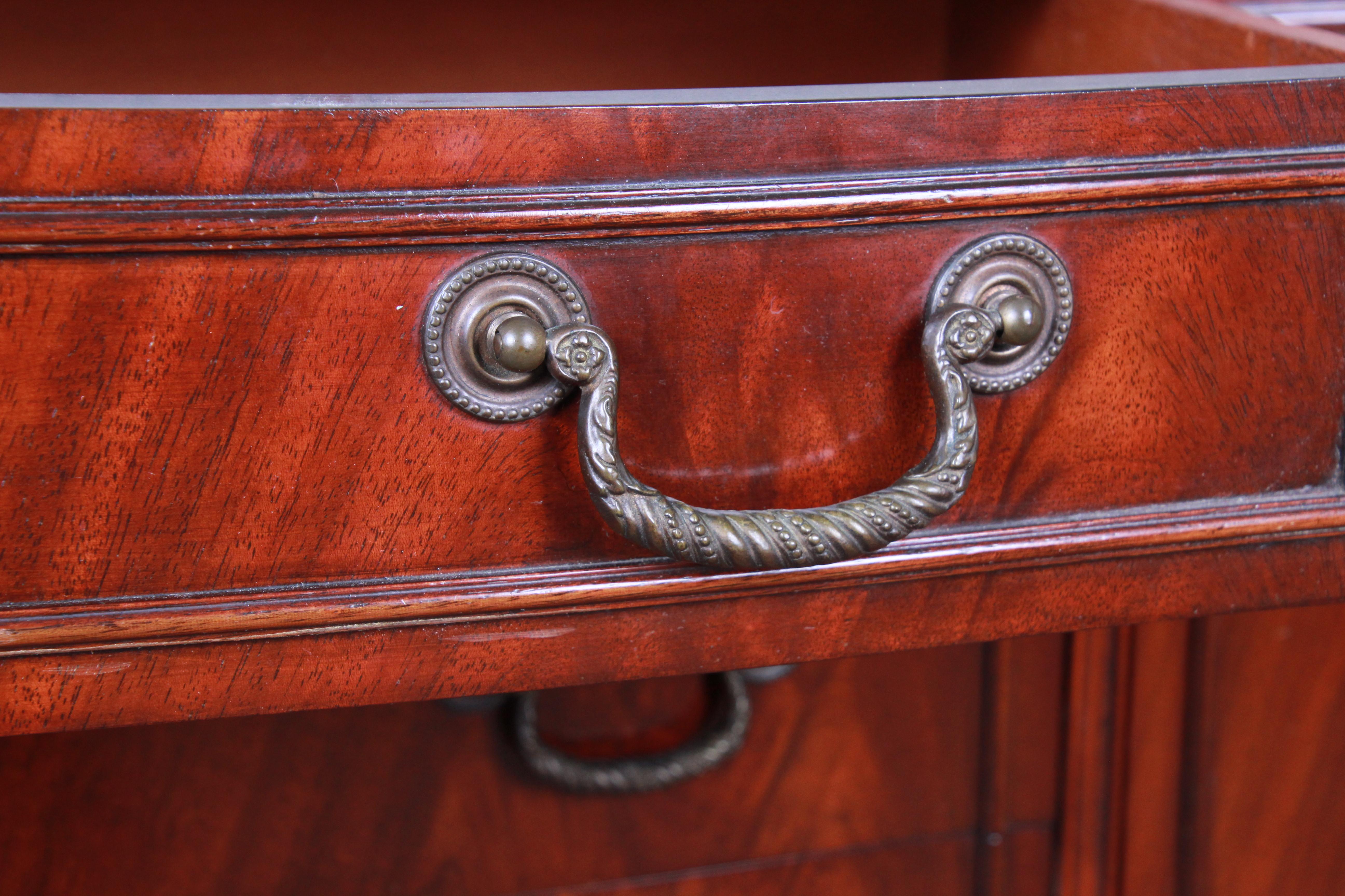 Flame Mahogany French Carved Bow Front Sideboard Credenza by Drexel 1