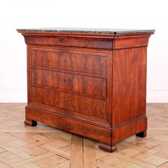 Flame Mahogany French Chest of Drawers, C. 1840