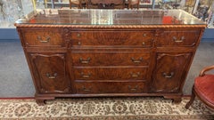 Flame Mahogany Long Buffet, Hollywood Regency Style, USA, 1968