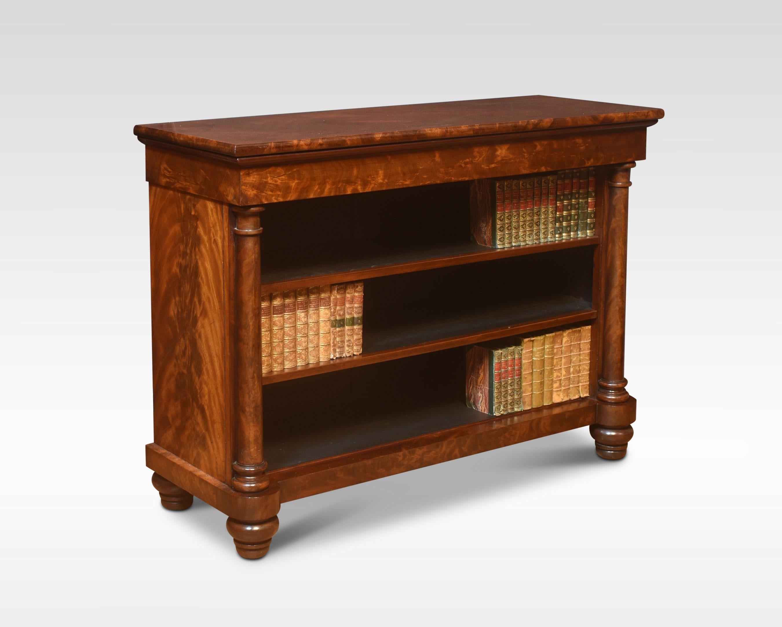 British Flame Mahogany Open Bookcase For Sale