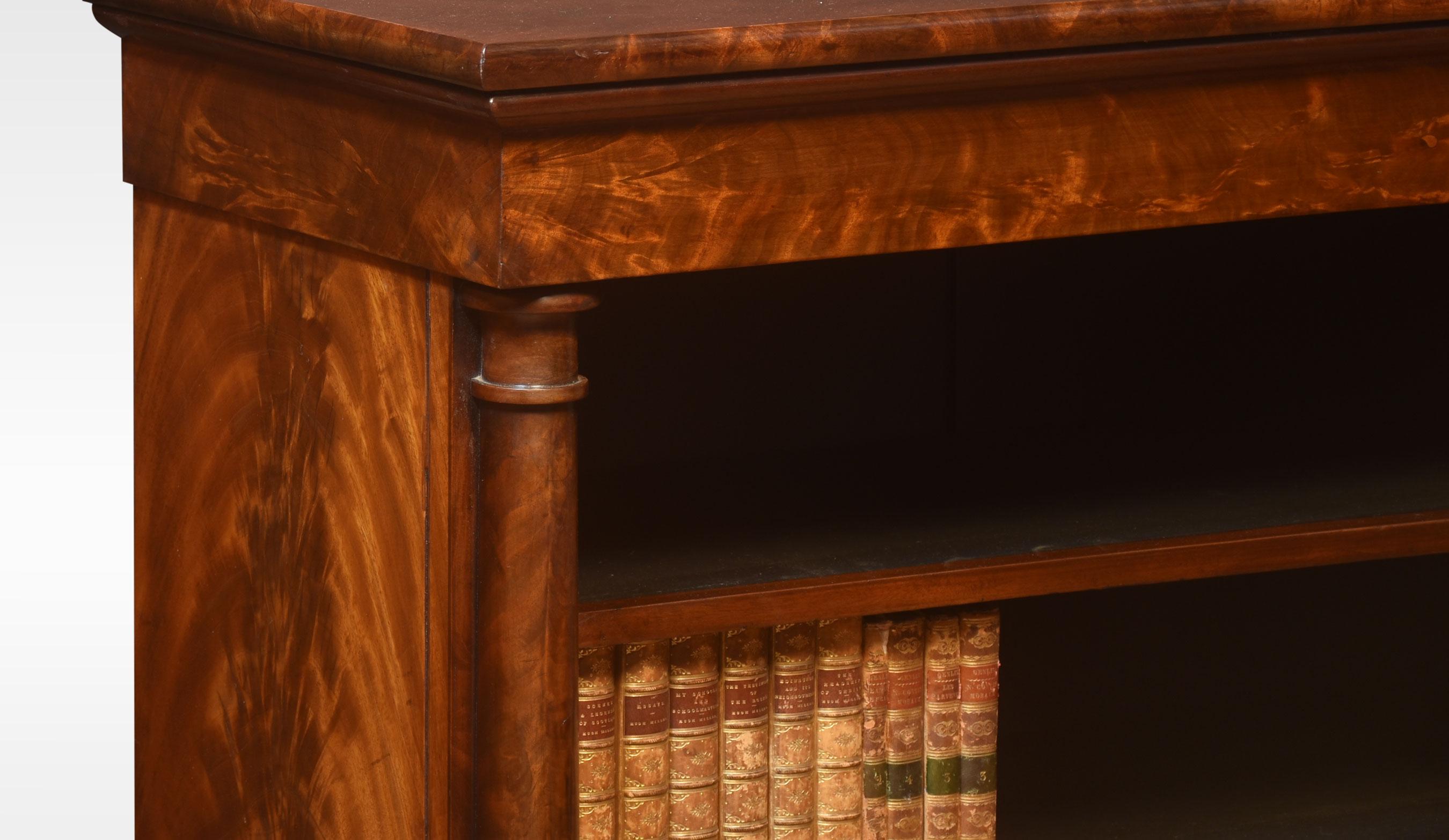 19th Century Flame Mahogany Open Bookcase For Sale