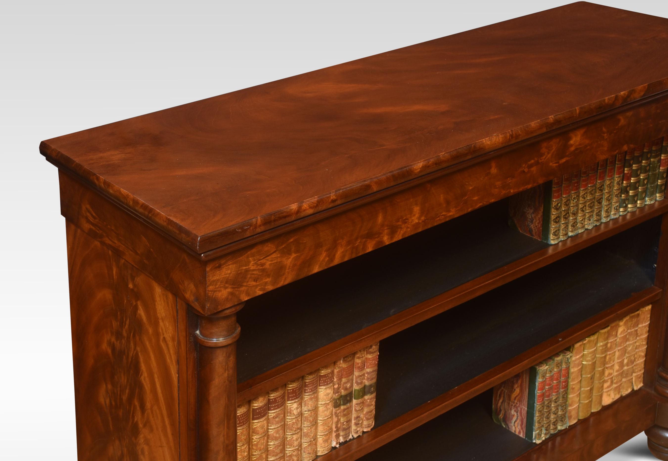 Wood Flame Mahogany Open Bookcase For Sale