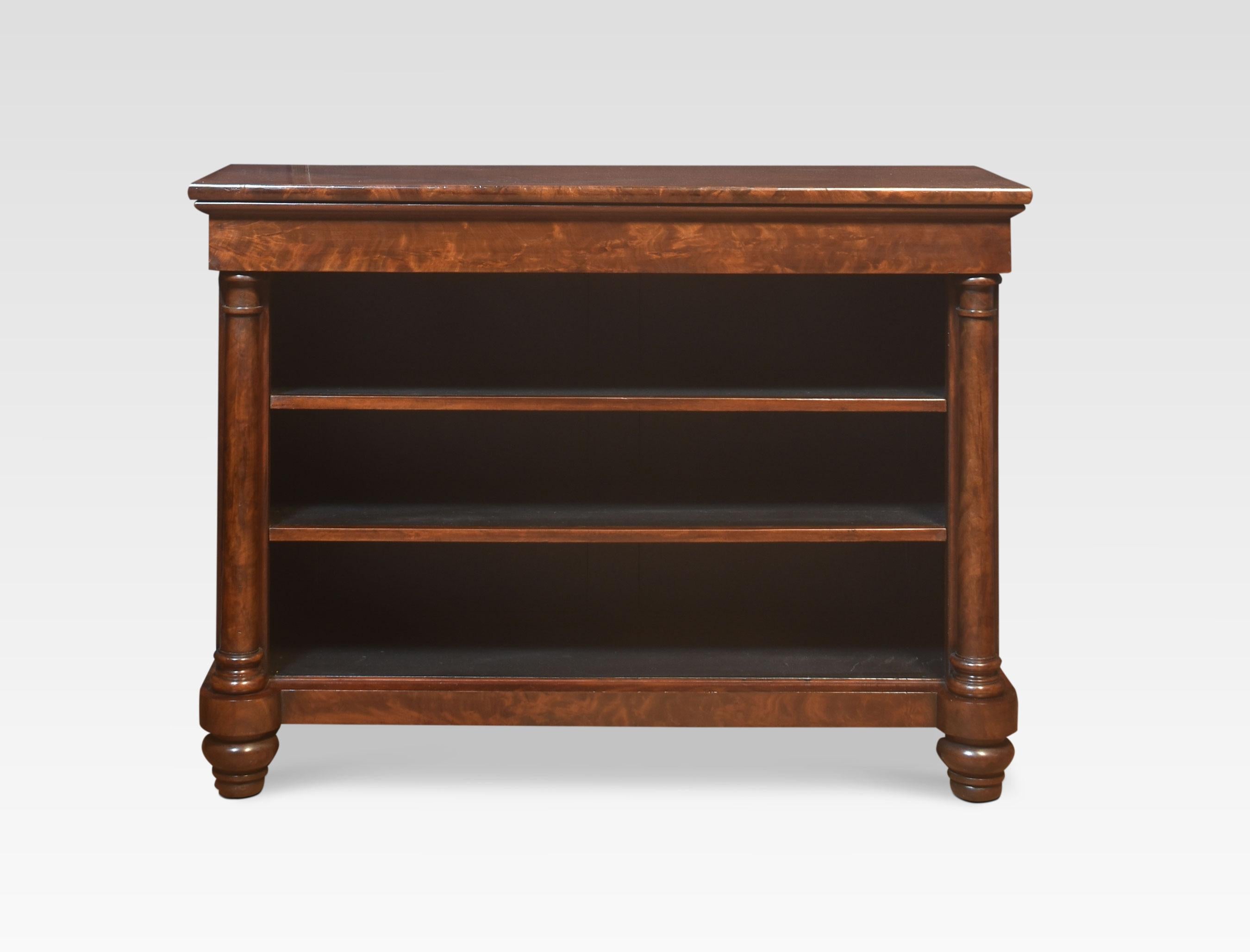 Flame Mahogany Open Bookcase For Sale 1