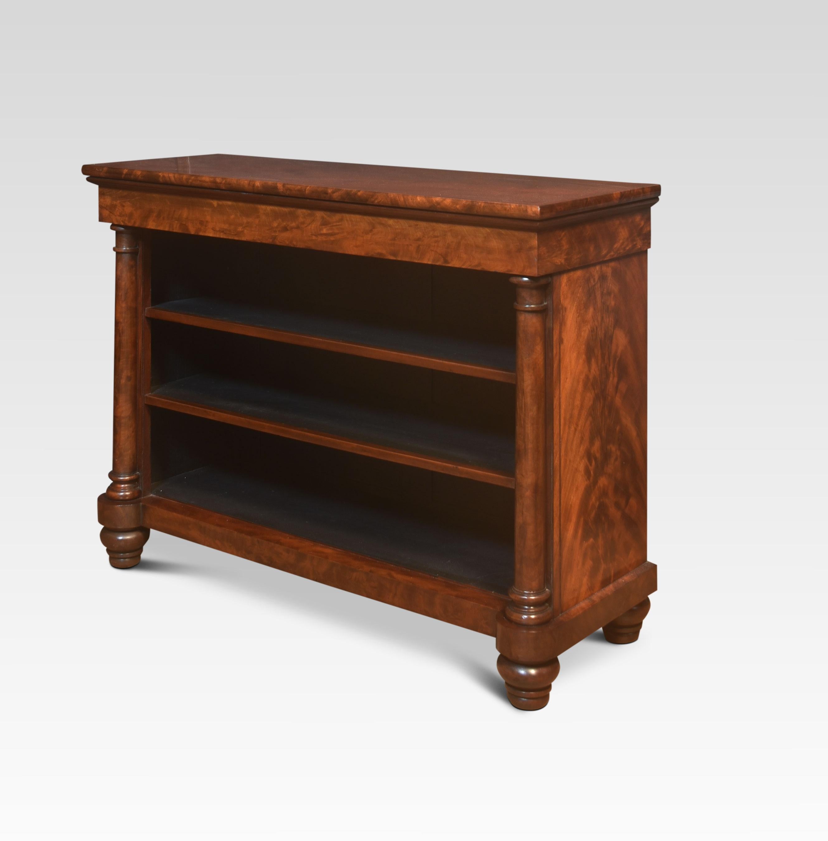 Flame Mahogany Open Bookcase For Sale 2
