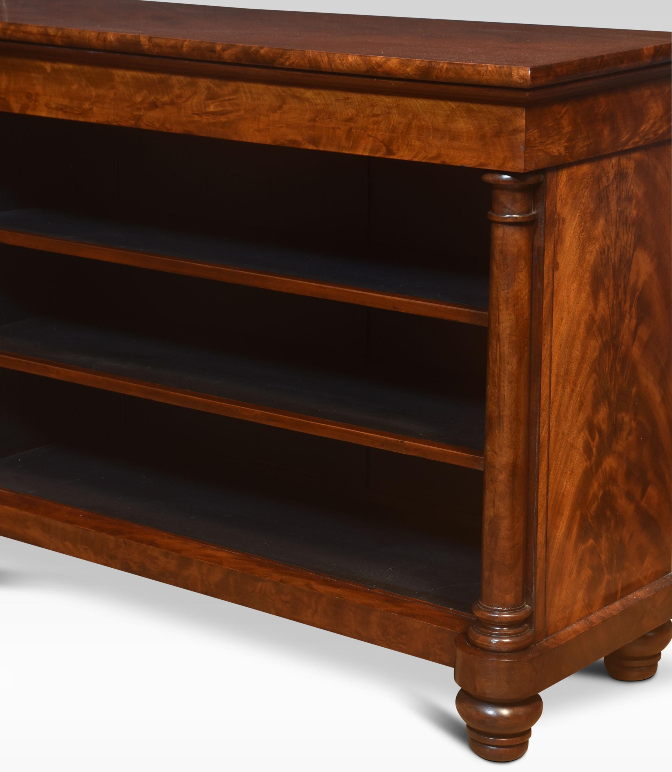 Flame Mahogany Open Bookcase For Sale 3