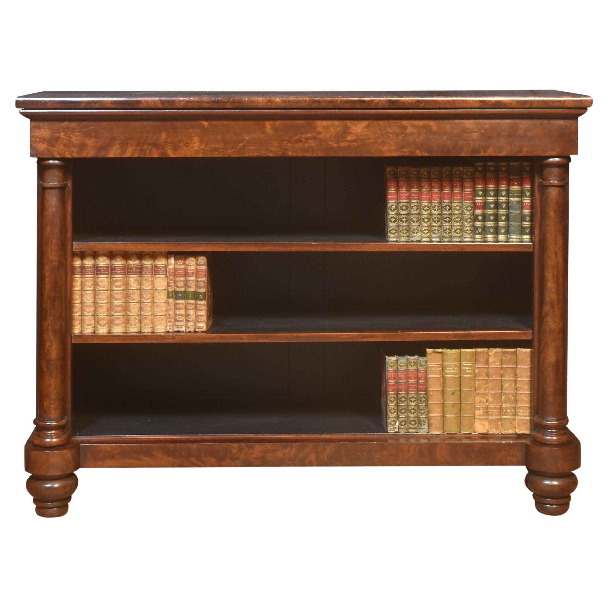 Flame Mahogany Open Bookcase For Sale