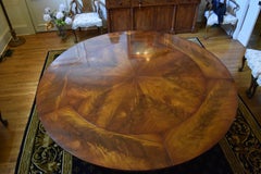 Flame Mahogany Round Pedestal Base Dining Table
