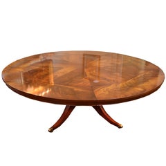 Flame Mahogany Round Pedestal Base Dining Table