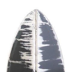 “Flame” Mini Contemporary Wall Sconce Black Silvered art Glass, brass