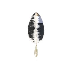 “Flame” Mini Contemporary Wall Sconce Black Silvered art Glass, brass