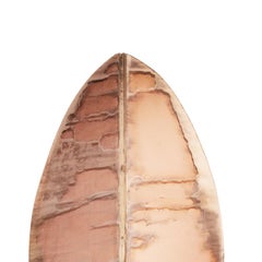 “Flame” Mini Contemporary Wall Sconce Rose Silvered art Glass, brass