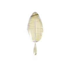 “Flame” Mini Contemporary Wall Sconce Sun Silvered art Glass, brass