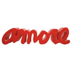 Banc Amore rouge flamboyant par Giò Colonna Romano